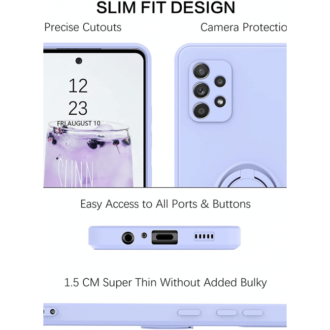 Silikonski ovitek Liquid Ring za Samsung Galaxy A13 LTE A135 - moder 3