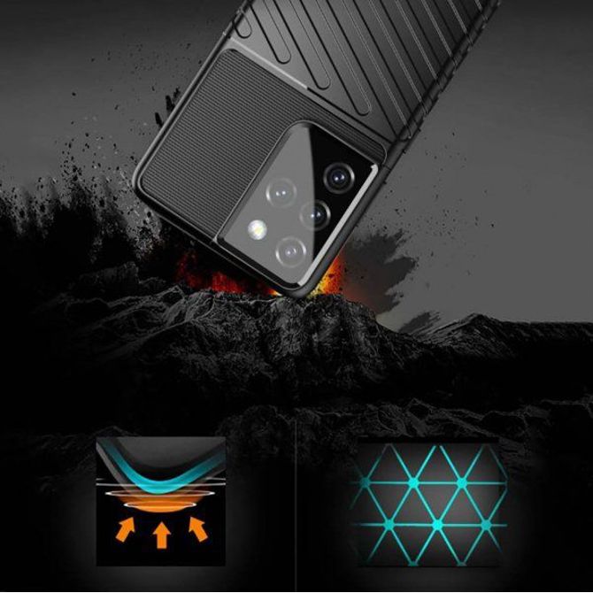 Silikonski ovitek Thunder Armor za Samsung Galaxy S21 Plus G996 - črn 5