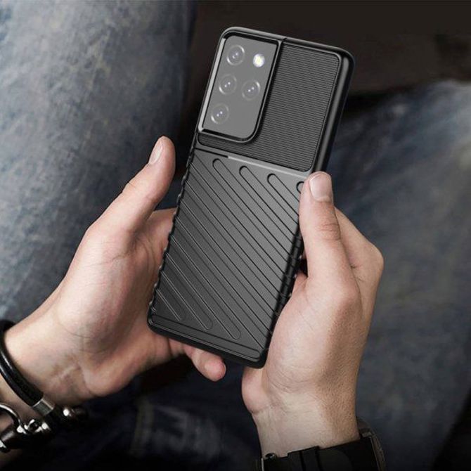 Silikonski ovitek Thunder Armor za Samsung Galaxy S21 Plus G996 - črn 6