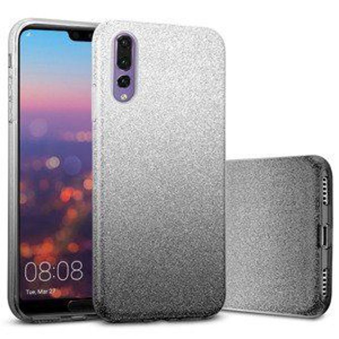 Silikonski ovitek z bleščicami Bling 2v1 za iPhone 13 Pro - srebrno siv 3