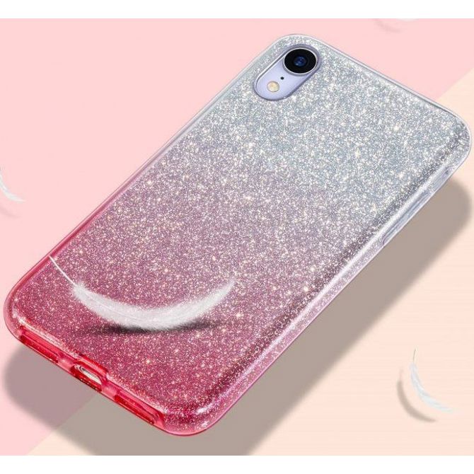Silikonski ovitek z bleščicami Bling 2v1 za Samsung Galaxy A32 A326 5G srebrno roza 5