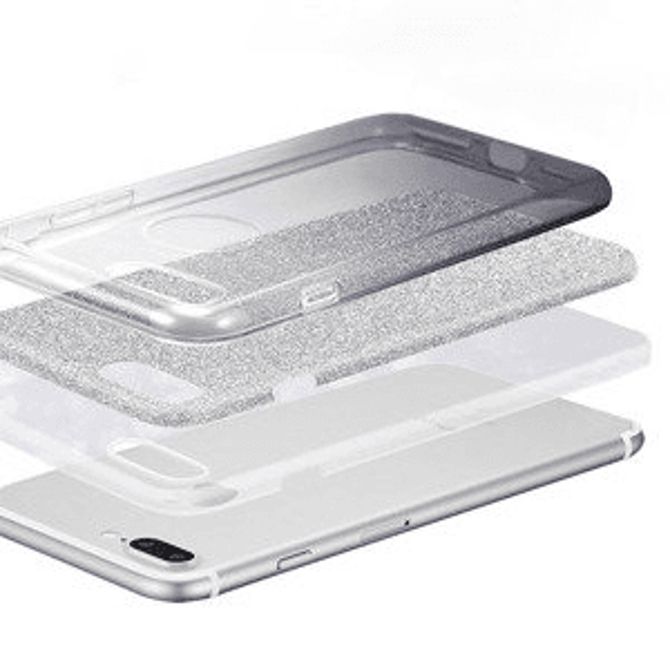 Silikonski ovitek z bleščicami Bling 2v1 za Xiaomi Redmi Note 11 5G - srebrno siv 3
