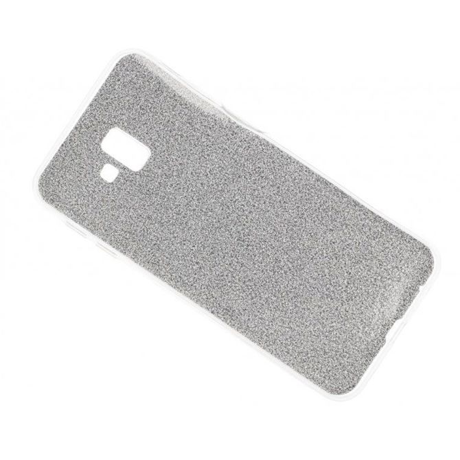 Silikonski ovitek z bleščicami Bling za Samsung Galaxy J6 Plus 2018 J610 s srebrnimi bleščicami 3