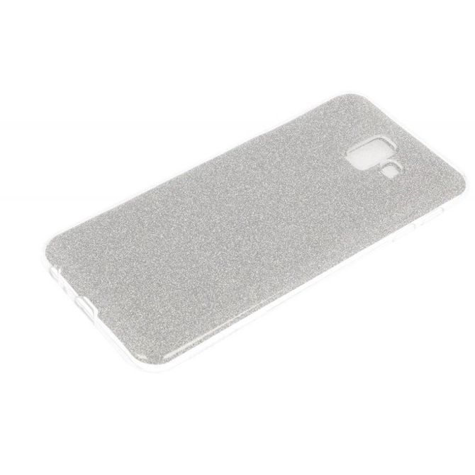 Silikonski ovitek z bleščicami Bling za Samsung Galaxy J6 Plus 2018 J610 s srebrnimi bleščicami 4