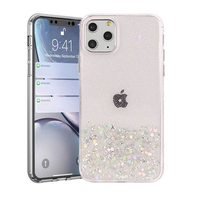 Silikonski ovitek z bleščicami SPARKLE za Samsung Galaxy A32 A326 5G - prozorno roza 2