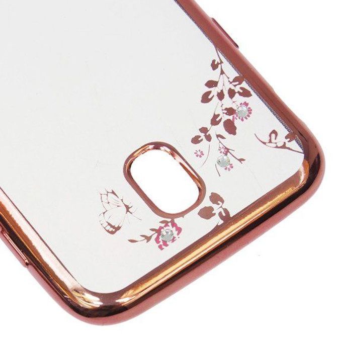 Silikonski ovitek z rožicami za Samsung Galaxy J3 2017 - pink 3