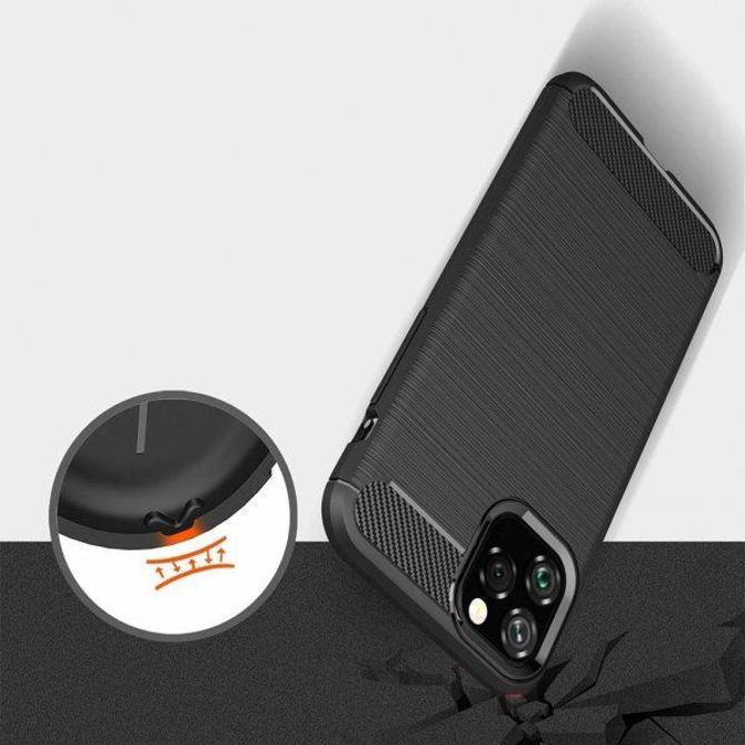 Silikonski ovitek za iPhone 11 Pro Max - mat carbon črn 5