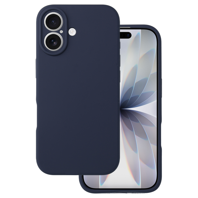 Silikonski ovitek za iPhone 17 - mat liquid - temno moder 4