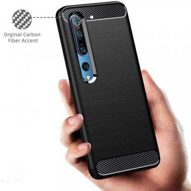 Silikonski ovitek za Xiaomi Mi 10 / 10 Pro - mat carbon črn 2