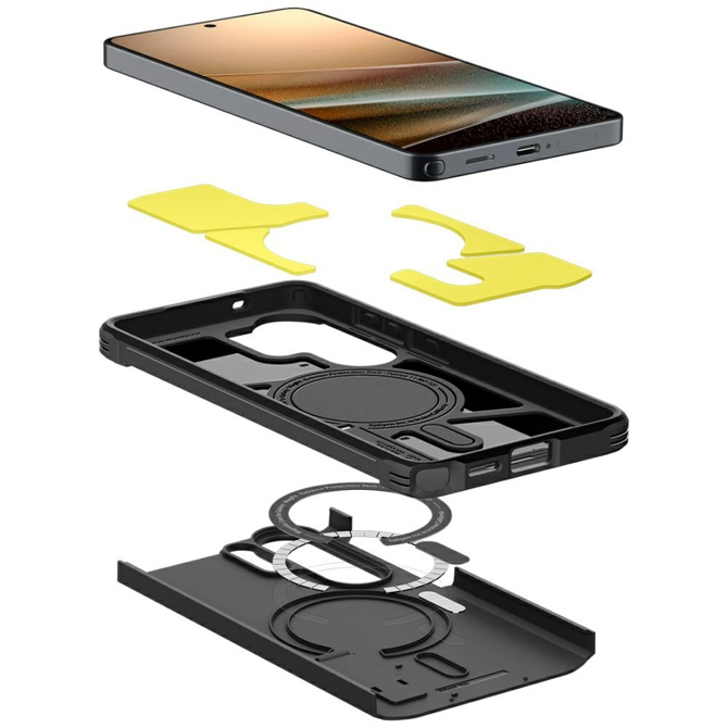 Ovitek za telefon Spigen Tough Armor silikon, odporen na udarce, vgrajeno stojalo, za Samsung Galaxy S26 Ultra 5G, siv 6