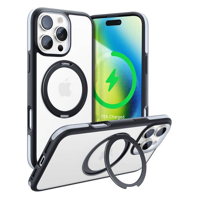 Ovitek Torras Ostand R Fusion za iPhone 16 Pro (črn) 4