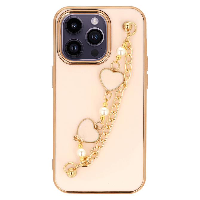 Trendy silikonski ovitek z zapestnico za Samsung Galaxy A53 - roza s srčki 2