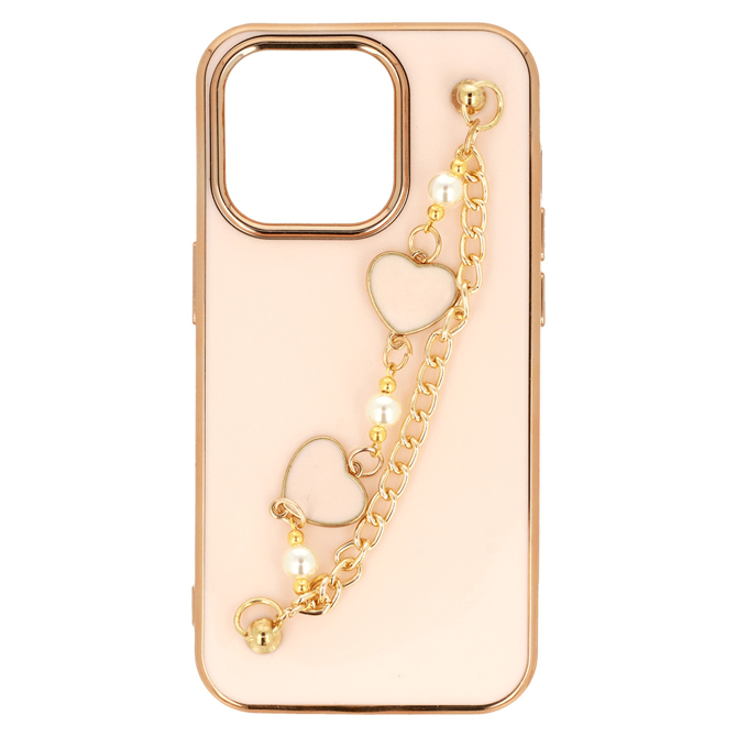 Trendy silikonski ovitek z zapestnico za Samsung Galaxy A53 - roza s srčki 4