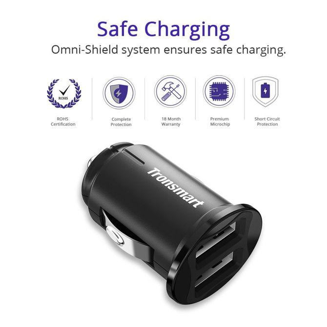 Avtopolnilec Tronsmart C24 Dvojni USB z VoltiQ tehnologijo 5