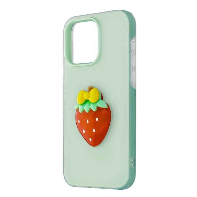 Ovitki za telefon Onasi Tutti Frutti 2v1 za Samsung Galaxy A36, dvoslojna zaščita, TPU+PC, frosted efekt, 3D sadni motiv, zelen 3
