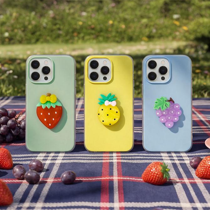 Ovitek za telefon Onasi Tutti Frutti 2v1 Samsung Galaxy S26 Plus 5G, dvoslojna zaščita, frosted efekt, modra barva, 3D sadni motiv 5