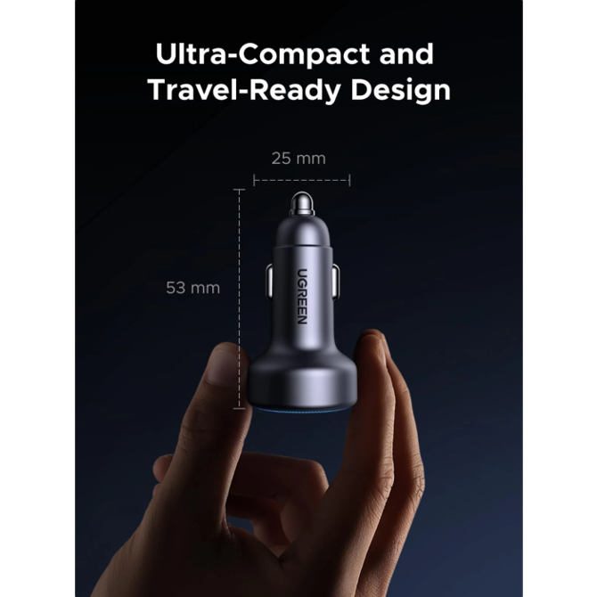 Avtopolnilec Ugreen 30W, USB-C, USB-A 5