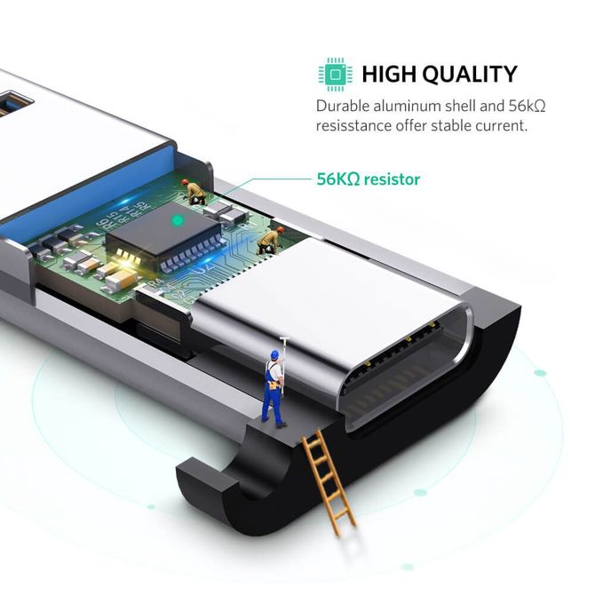 Ugreen USB 3.0-A na USB-C adapter siv - blister 3
