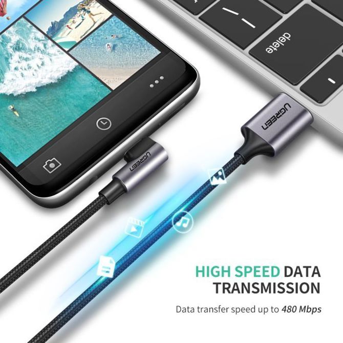 Ugreen USB A 2.0 na USB-C kotni kabel 1m - polybag 3