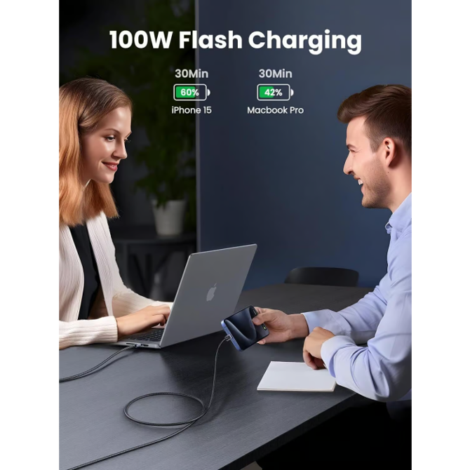 Polnilni kabel Ugreen USB-C na USB-C  100W, 0,5M 4