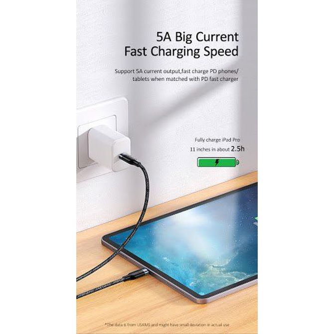 USAMS podatkovni kabel SJ400 U31 Type C na Type C črn 3