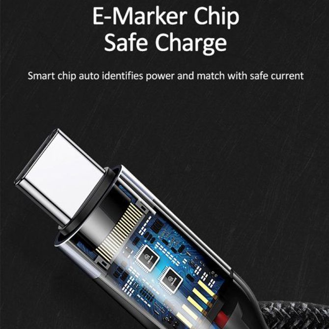 USAMS podatkovni kabel SJ400 U31 Type C na Type C črn 6