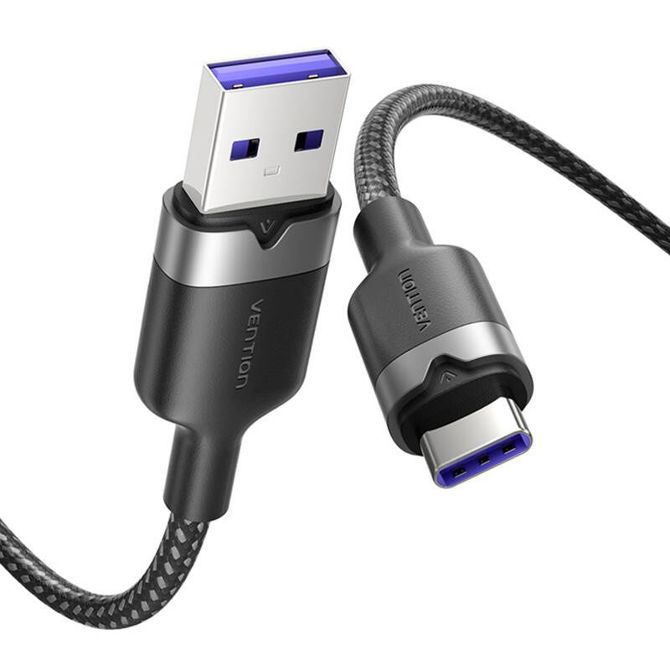 Kabel USB 2.0 A na USB-C 6A Vention CTOBF 1M (črn) 2