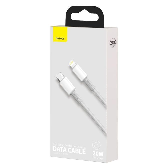 Pleteni kabel visoke gostote USB-C na Lightning Baseus, 20 W, PD, 2 m (bel) 5