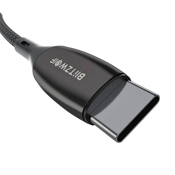 Kabel USB-C na USB-C BlitzWolf BW-TC23, z zaslonom, 100W, 0,9 m (črn) 3