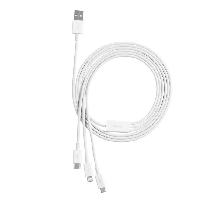 USB kabel 3v1 Baseus Superior Series, USB na mikro USB / USB-C / Lightning, 3,5 A, 1,2 m (bel) 6