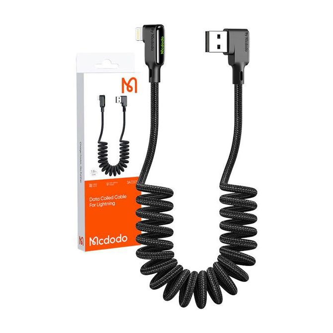 Kabel USB v Lightning, Mcdodo CA-7300, kotni, 1,8 m (črn) 5