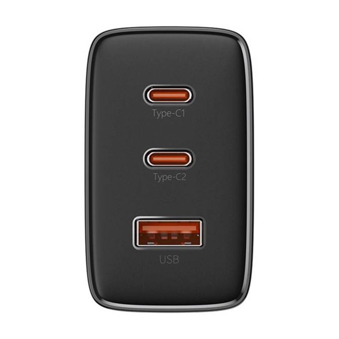 Stenski polnilec Baseus OS-Cube Pro 2xUSB-C + USB, 65W (črn) 3