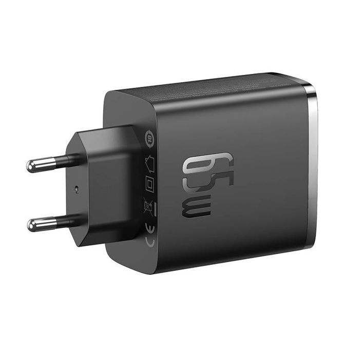 Stenski polnilec Baseus OS-Cube Pro 2xUSB-C + USB, 65W (črn) 4