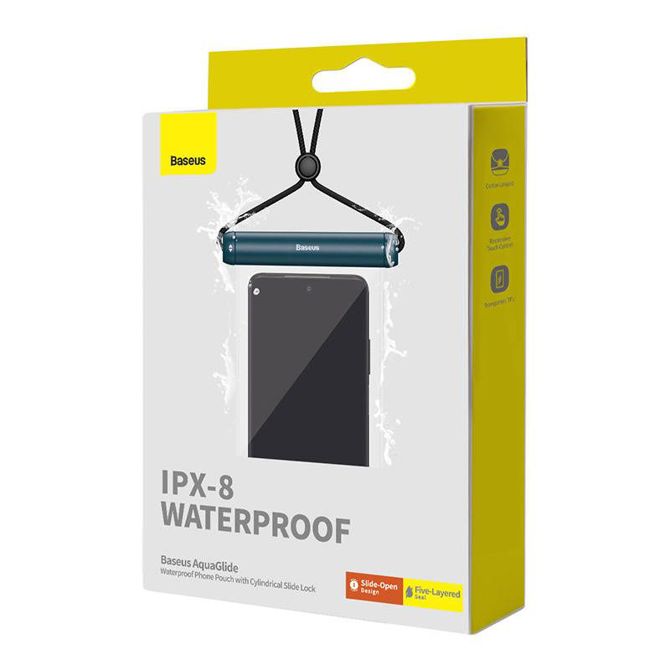 Vodoodporna torbica za telefon Baseus AquaGlide with Cylindrical Slide Lock (modra) 6