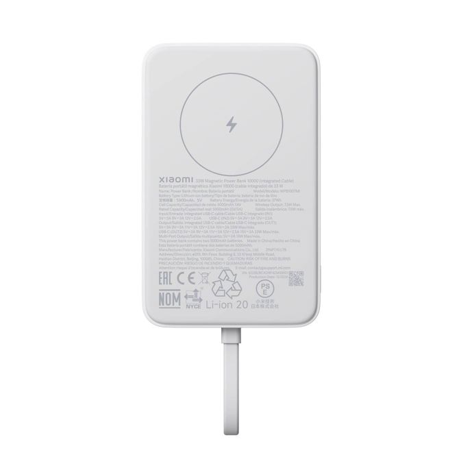 Power bank Xiaomi 33W magnetna 10000 mAh, 7,5W brezžično, 30W žično polnjenje, za iPhone 12+, hkratno polnjenje treh naprav 2