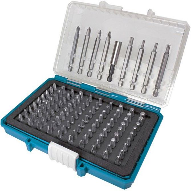 99-delni komplet nasadnih ključev/nastavkov/svedrov Makita P-81050 , škatla z nastavki