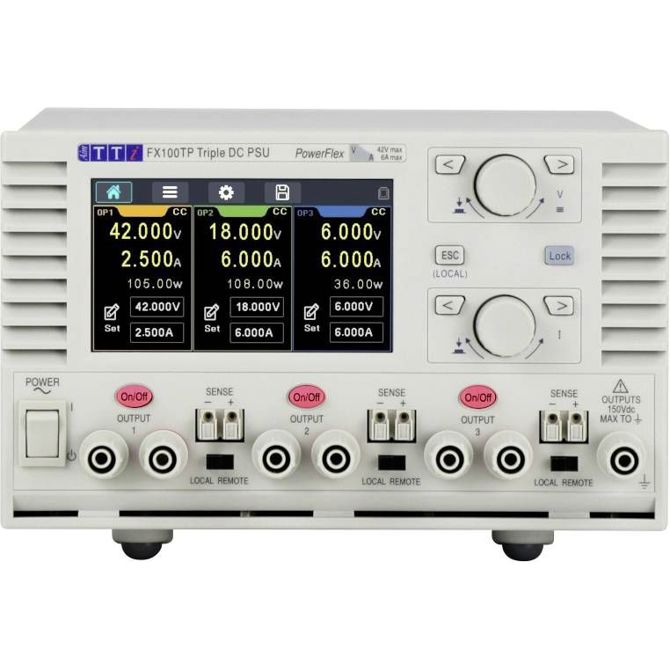 Laboratorijski napajalnik Aim TTi FX100TP, nastavljivi 0 - 42 V 1 mA - 6 A 246 W, daljinsko vodenje, OVP