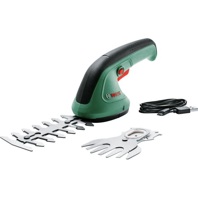 Akumulatorske škarje za grmičevje in travo Bosch EaysShear Set, 3.6 V, Li-Ion baterija 1.5 Ah, 12 cm dolžina meča, zelena/črna