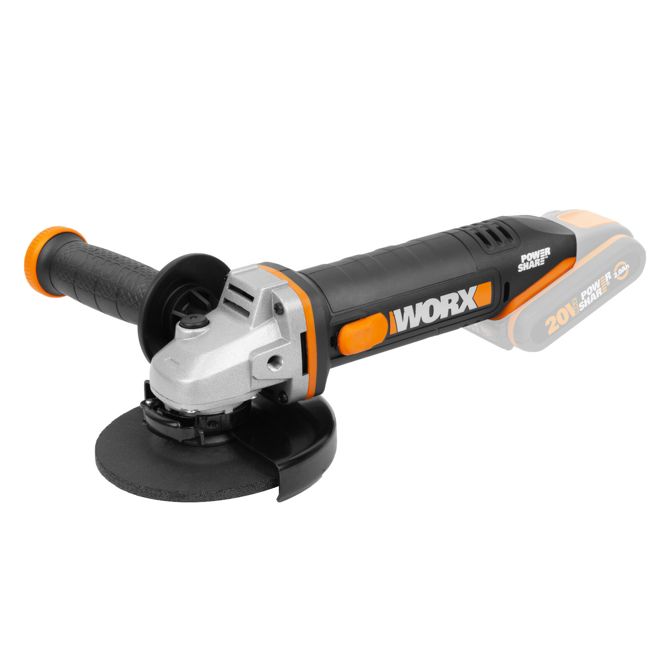Akumulatorski brusilnik Worx WX803.9, kotni, 125 mm, brezžični, brez baterije