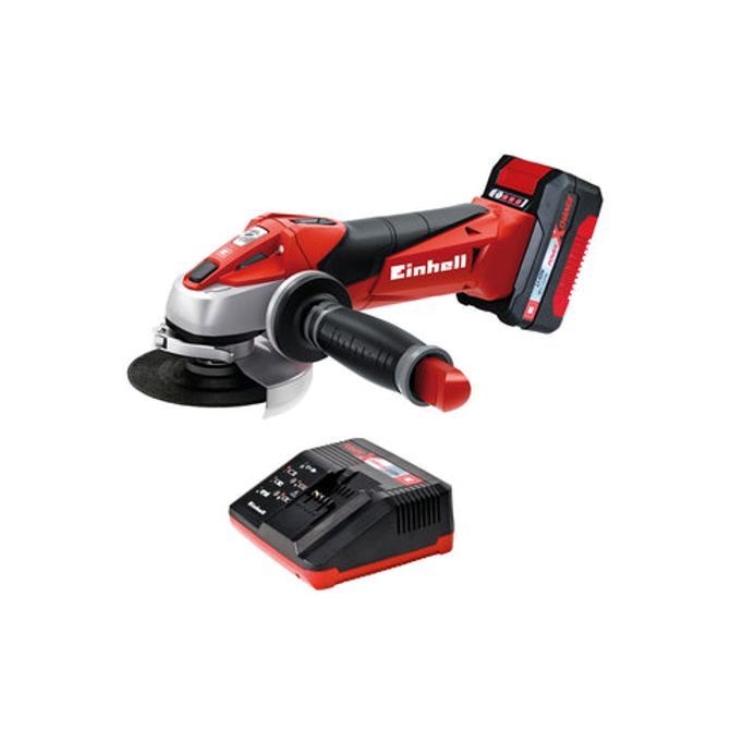 Akumulatorski kotni brusilnik Einhell Power X-Change  TE-AG 18/115 Li Kit, 18 V (rdeč/črn, litij-ionska baterija 3,0 Ah, v e-škatli S35)