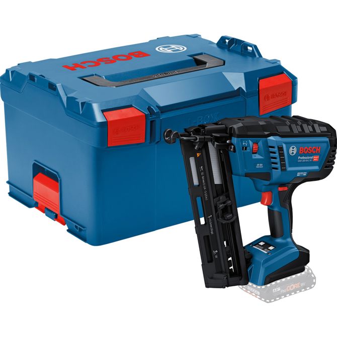 Akumulatorski lesni žebljalnik Bosch GNH 18V-64-2 M Professional solo, 18 V (modro/črn, brez baterije in polnilnika, v L-BOXX-u)
