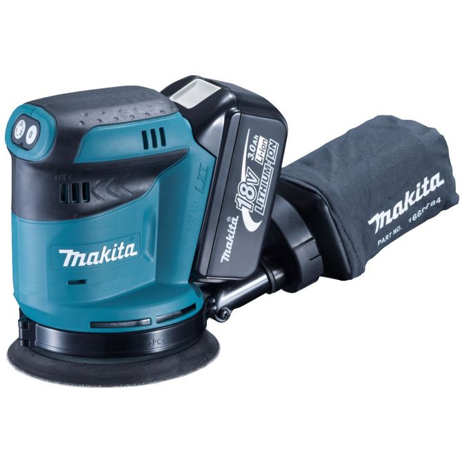 Akumulatorski orbitalni brusilnik Makita DBO180Z, 18V, brez baterije in polnilca, modra/črna