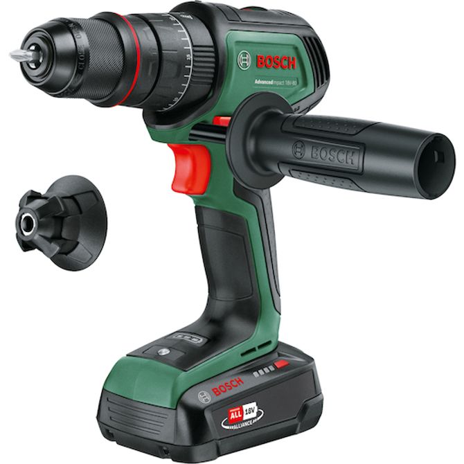 Akumulatorski udarni vrtalnik Bosch AdvancedImpact 18V-80 QuickSnap (zelen/črn, 2x litij-ionska baterija 2,5 Ah, kovček, POWER FOR ALL ALLIANCE)
