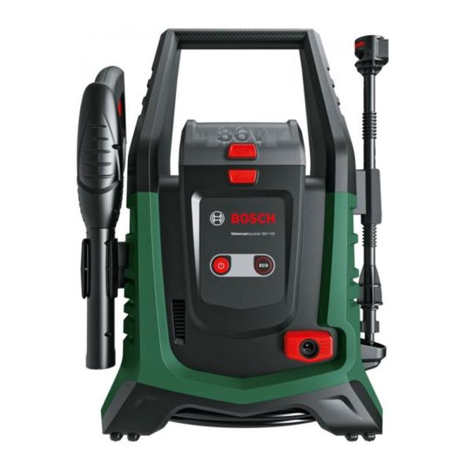 Akumulatorski visokotlačni čistilec Bosch Universal Aquatak 36V-100 Solo, 36V, brez baterije in polnilca, s samosesalnik kompletom, zelena/črna