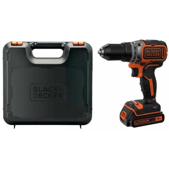 Akumulatorski vrtalni vijačnik Black+Decker BL186K, 18Volt, Li-Ion baterija 1,5 Ah, črna/oranžna