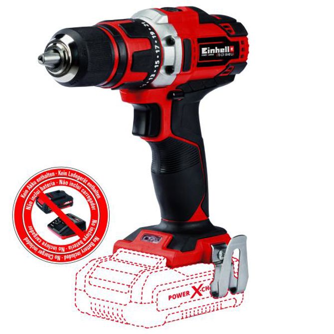Akumulatorski vrtalni vijačnik Einhell TE-CD 18/40 Li-Solo, 18V, brez baterije in polnilca, rdeča/črna