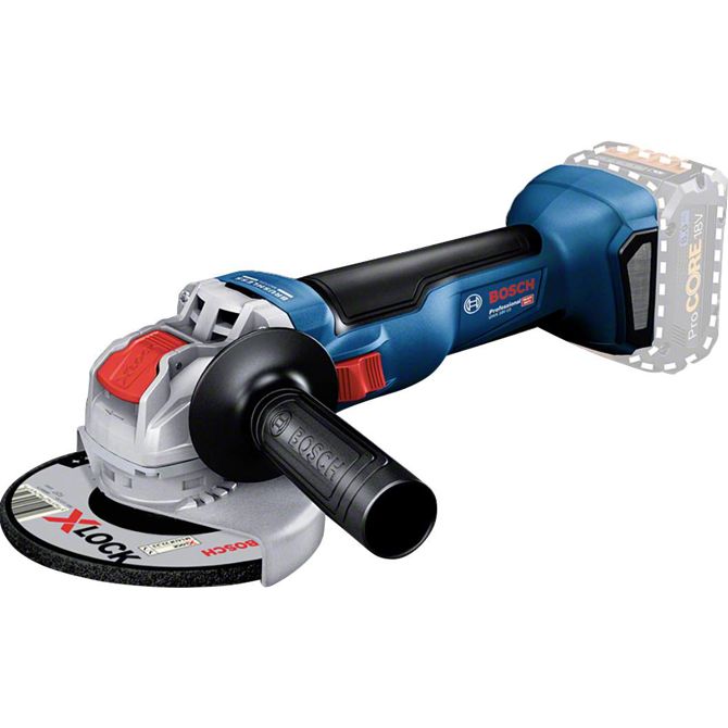 Akumulatorski kotni brusilnik Bosch X-LOCK  GWX 18V-10 Professional solo, 18 V (modro/črn, brez baterije in polnilnika)
