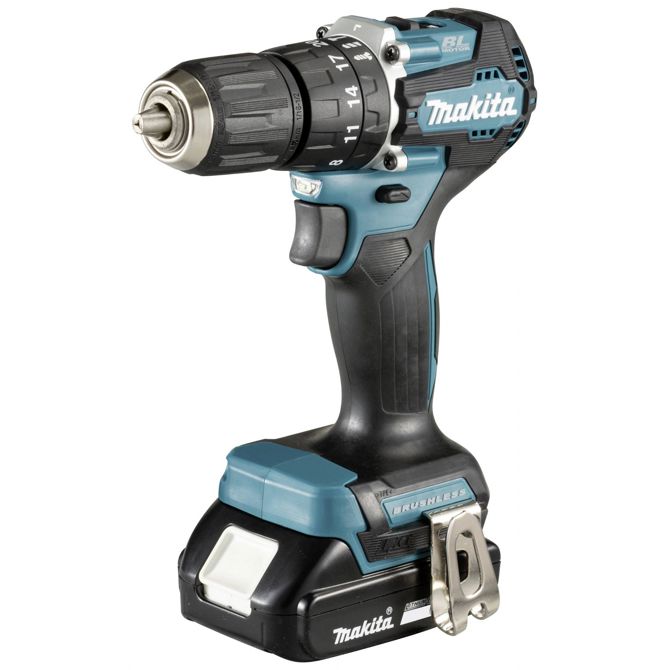 Makita DHP487RAJ  -akumulatorski udarni vrtalni vijačnik  brezkrtačni, vklj. 2 akumulatorja, vklj. polnilnik, vklj.  kovček