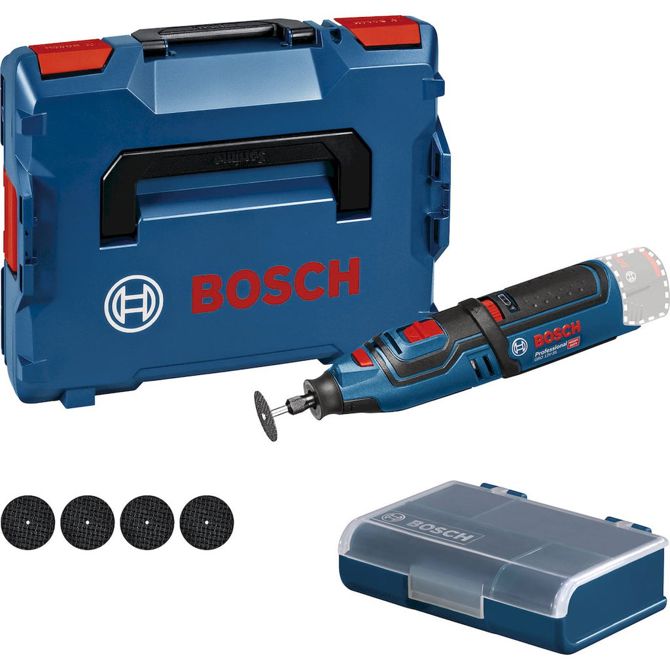 Akumulatorsko rotacijsko orodje Bosch GRO 12V-35 Professional, brez baterije in polnilca, v L-Boxx, modra/črna
