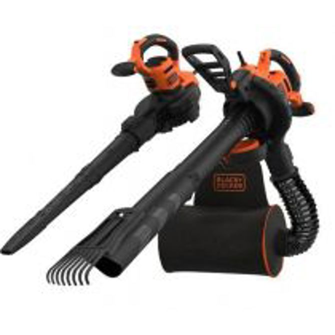 Električni sesalnik za listje Black &amp; Decker 3-v-1 BEBLV301-QS (črn/oranžen, 3000 W)